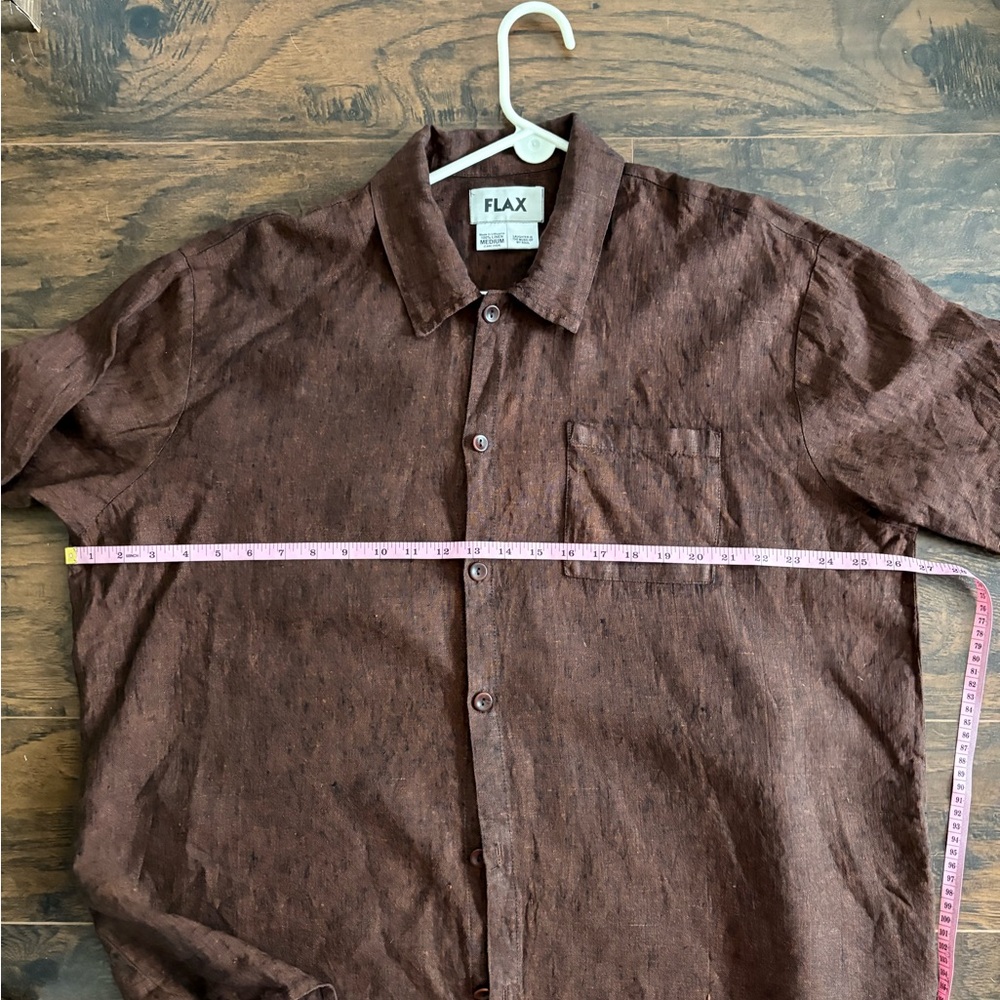 FLAX 100% Linen Men's Brown Shirt